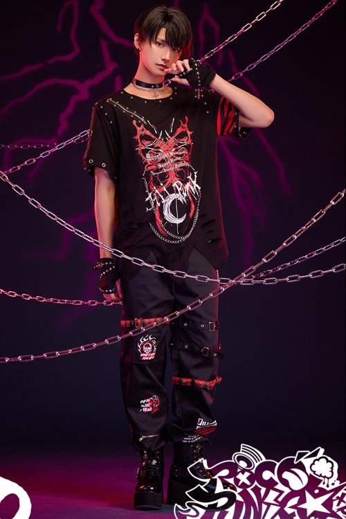 Fallen Butterfly Top with Armwarmers in Red - Jill Punk