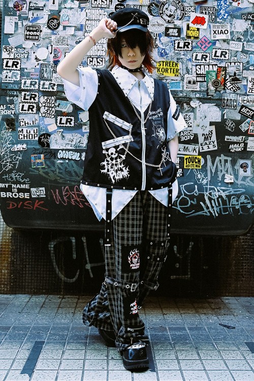 Punk Frenzy Overskirt Trousers in Black Tartan - Jill Punk