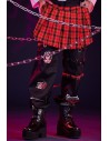 Punk Frenzy Overskirt Trousers in Red Tartan - Jill Punk