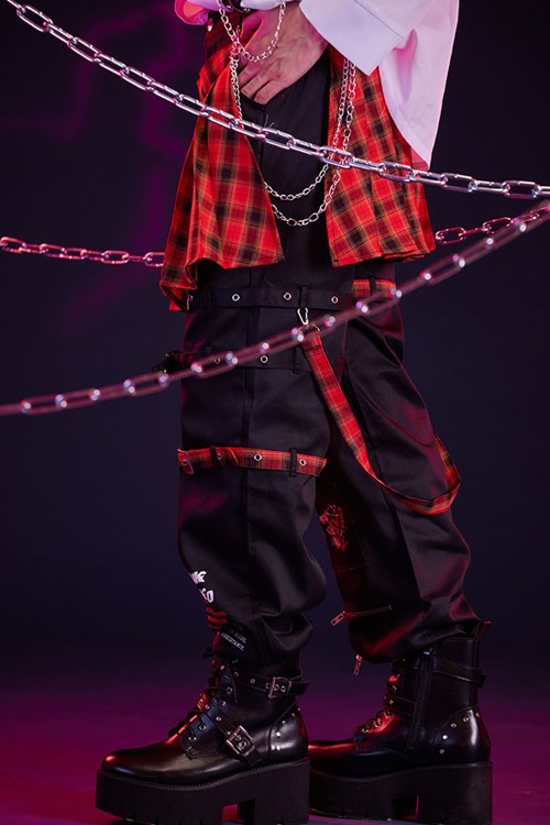 Punk Frenzy Overskirt Trousers in Red Tartan - Jill Punk