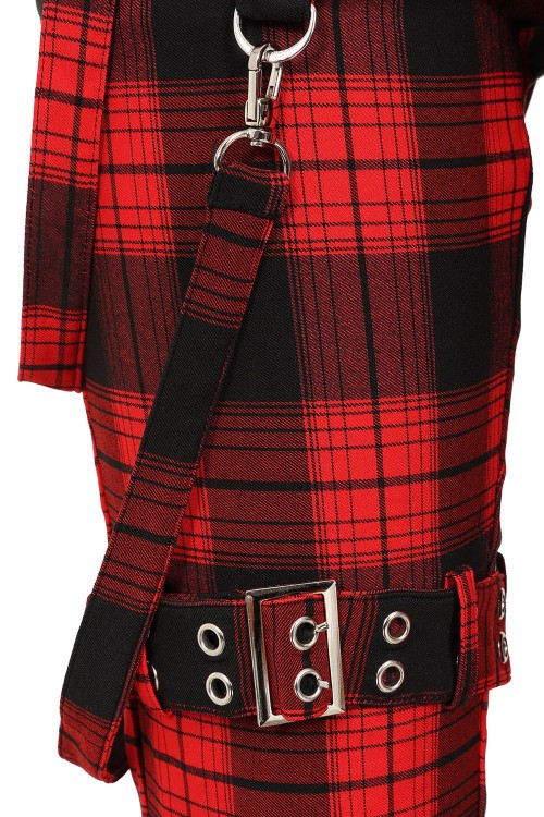Nocturne Buckle Red Tartan 3/4 Length Trousers - Banned