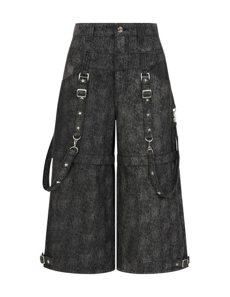Glitchcore Detachable Denim Trousers - Banned