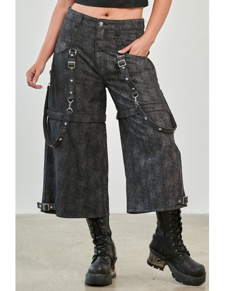 Glitchcore Detachable Denim Trousers - Banned