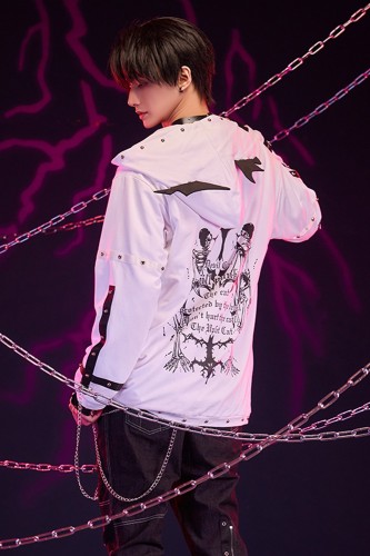 Skeleton Covenant Hoodie in White - Jill Punk Haori 2