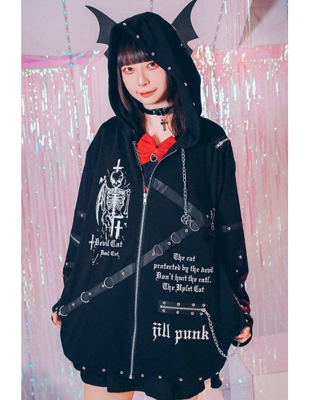 Skeleton Covenant Hoodie in Black - Jill Punk