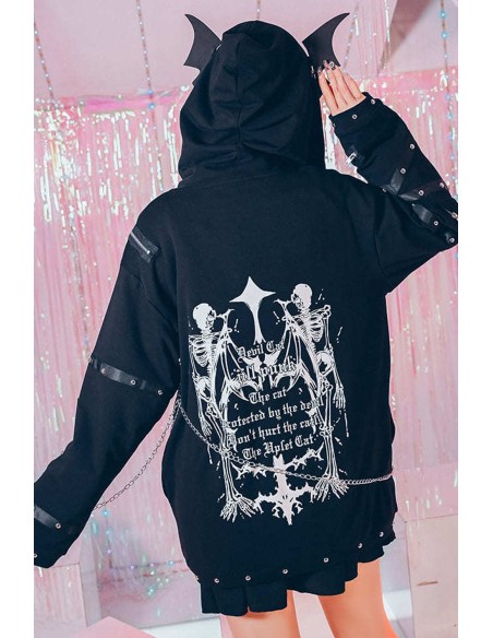 Skeleton Covenant Hoodie in Black - Jill Punk