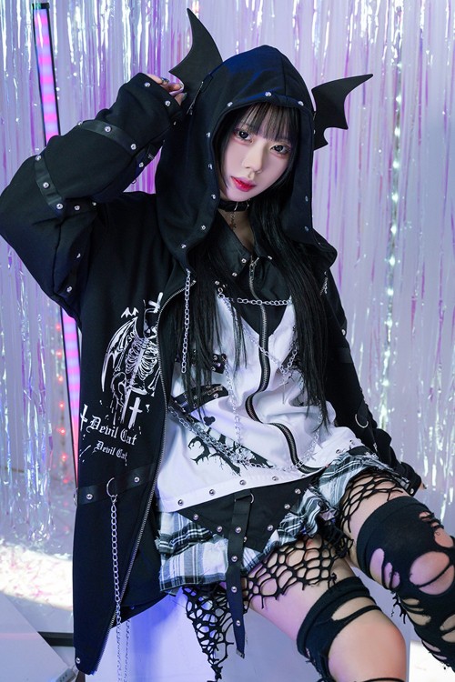 Skeleton Covenant Hoodie in Black - Jill Punk