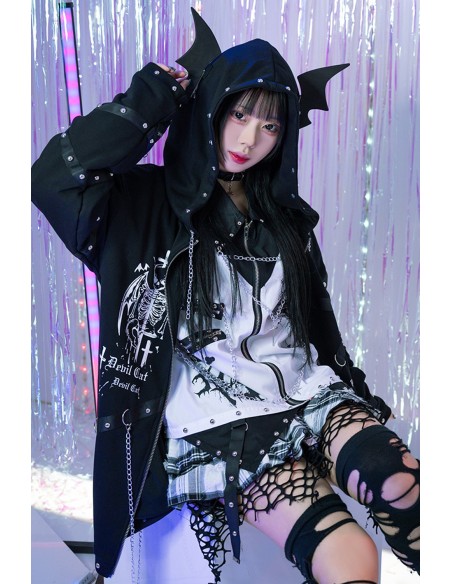 Skeleton Covenant Hoodie in Black - Jill Punk