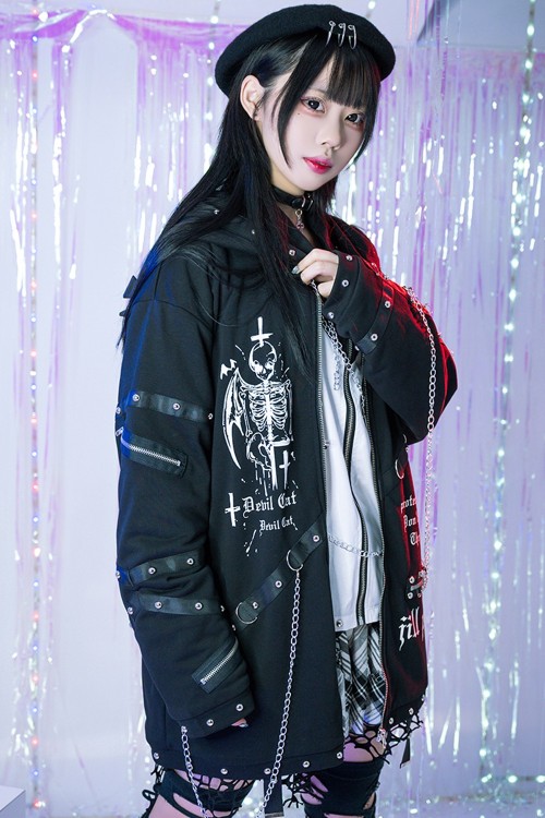 Skeleton Covenant Hoodie in Black - Jill Punk