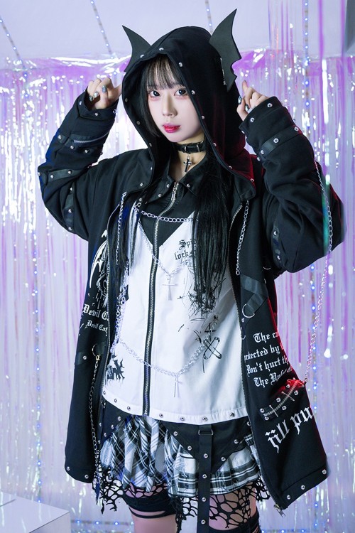 Skeleton Covenant Hoodie in Black - Jill Punk