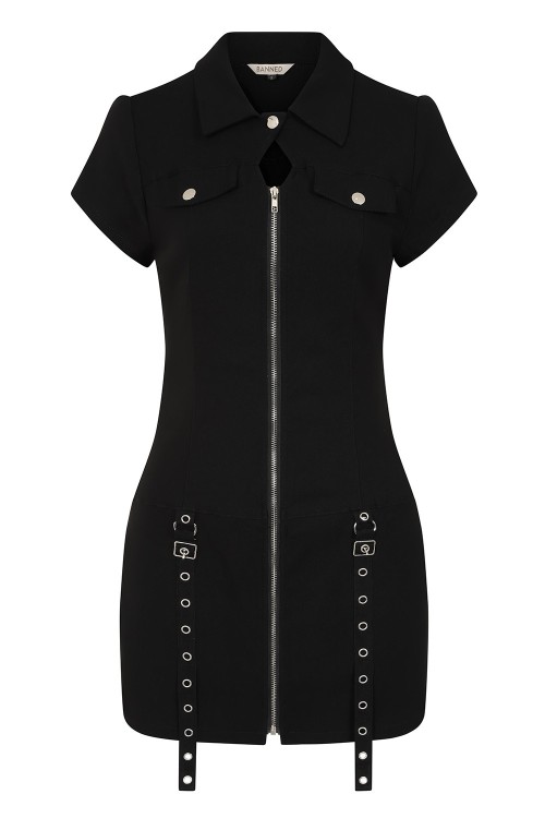 Black Zip Night Dress - Banned