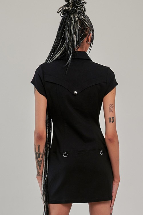 Black Zip Night Dress - Banned