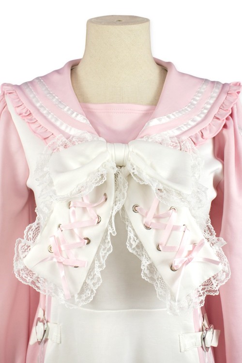 [Second Hand] Sailor Tenshi Kaiwai Dress in Pink x White - Ank Rouge