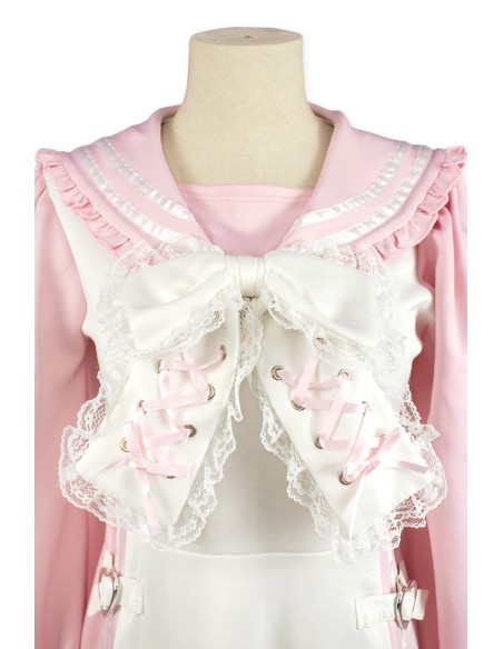 [2a mano] Vestido Sailor Tenshi Kaiwai en Rosa x Blanco - Ank Rouge