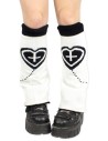 Yami Kawaii Heart Knit Leg Warmers in Black x White