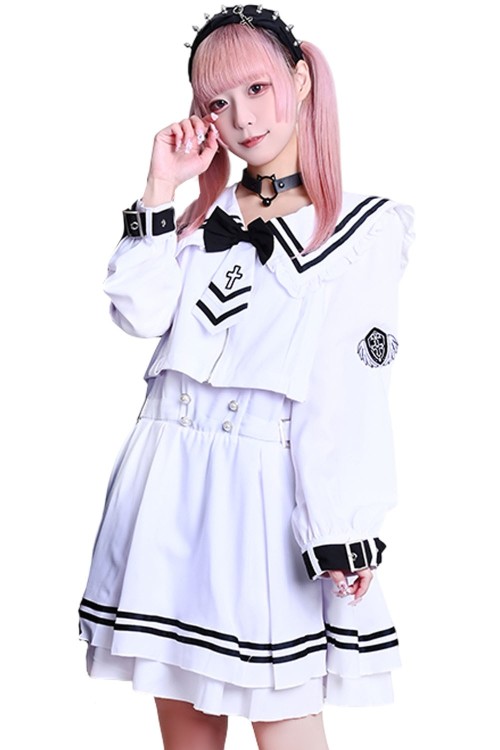 Archangel Academy One-Piece Dress in White - Jill Punk