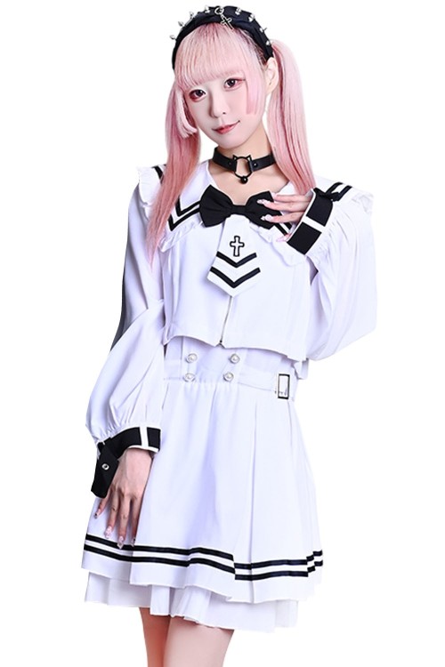 Archangel Academy One-Piece Dress in White - Jill Punk