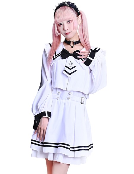 Archangel Academy One-Piece Dress in White - Jill Punk