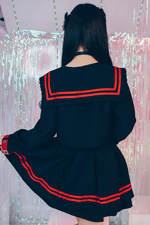 Archangel Academy One-Piece Dress in Black x Red - Jill Punk