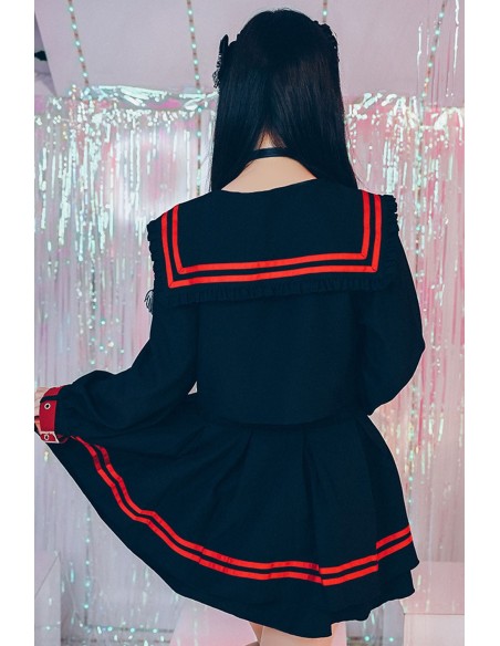 Archangel Academy One-Piece Dress in Black x Red - Jill Punk