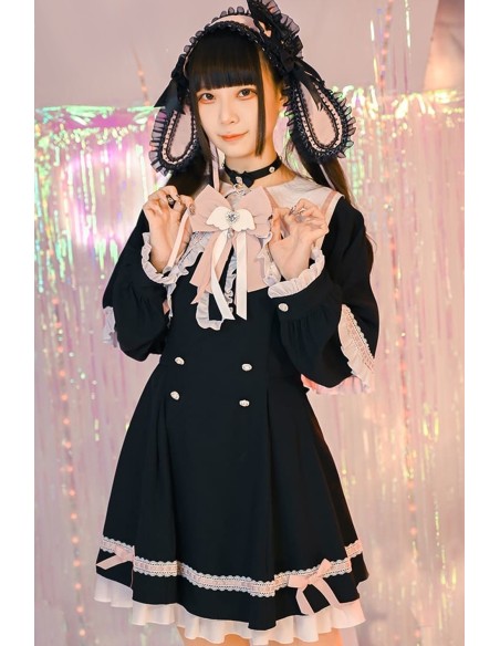 Love Magic Circle Long Sleeve Dress with Cape in Black - Jill Punk