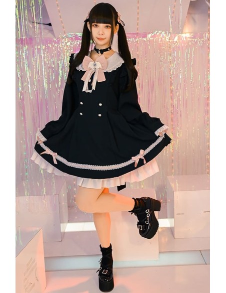 Love Magic Circle Long Sleeve Dress with Cape in Black - Jill Punk