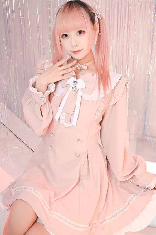 Love Magic Circle Long Sleeve Dress with Cape in Pink - Jill Punk