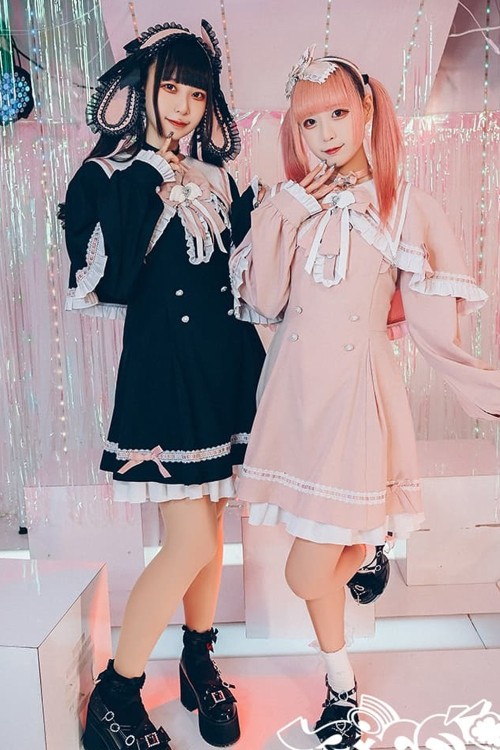 Love Magic Circle Long Sleeve Dress with Cape in Pink - Jill Punk