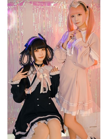 Vestido de Manga Larga con Capa Love Magic Circle en Rosa - Jill Punk