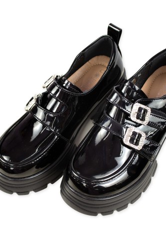 Jirai Patent Leather Shining Buckle Moccasins 2