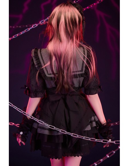 Set 3 Piezas Vestido + Manguitos + Sobrefalda Roman Serenade Gris x Negro - Jill Punk