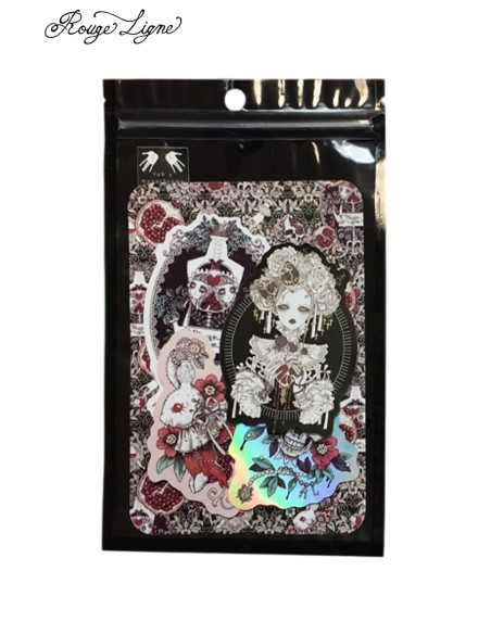 Set de Stickers 私が愛したザクロ Pomegranate Rouge Ligne - Yoh's Monochrome World