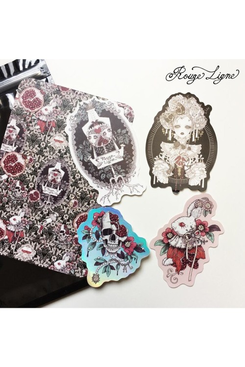 Set de Stickers 私が愛したザクロ Pomegranate Rouge Ligne - Yoh's Monochrome World