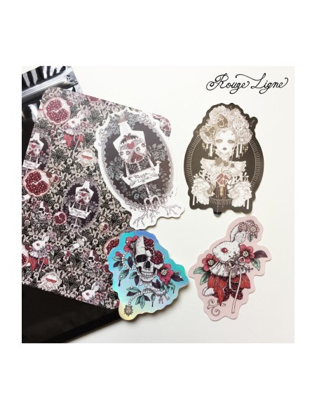 私が愛したザクロ Pomegranate Sticker Set Rouge Ligne - Yoh's Monochrome World