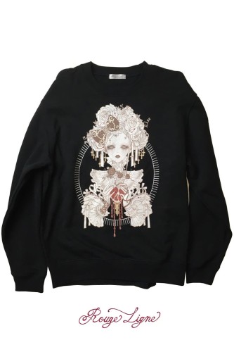 私が愛したザクロ Pomegranate Rouge Ligne Sweater - Yoh's Monochrome World