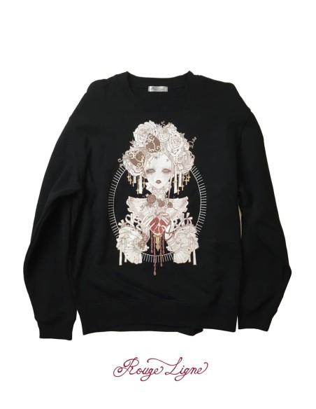 Sudadera 私が愛したザクロ Pomegranate Rouge Ligne - Yoh's Monochrome World