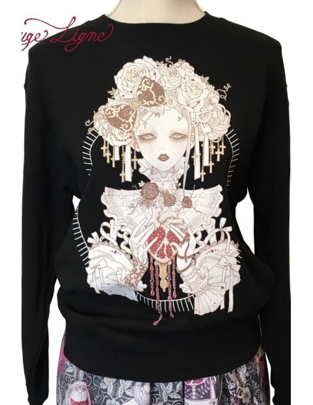 Sudadera 私が愛したザクロ Pomegranate Rouge Ligne - Yoh's Monochrome World