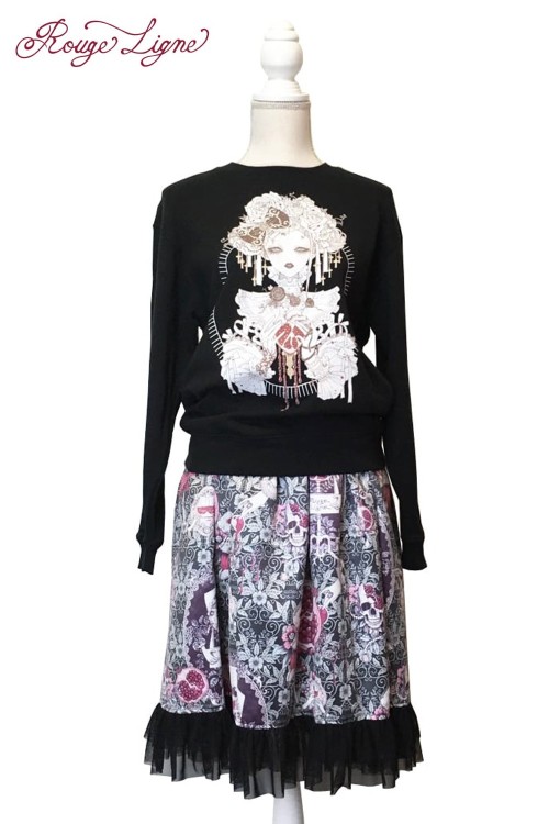Sudadera 私が愛したザクロ Pomegranate Rouge Ligne - Yoh's Monochrome World