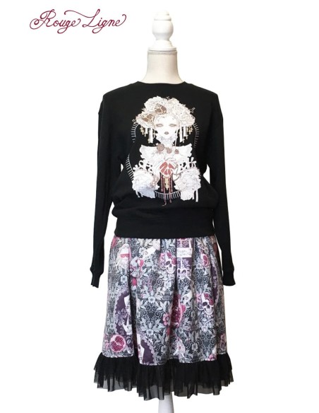 私が愛したザクロ Pomegranate Rouge Ligne Sweater - Yoh's Monochrome World