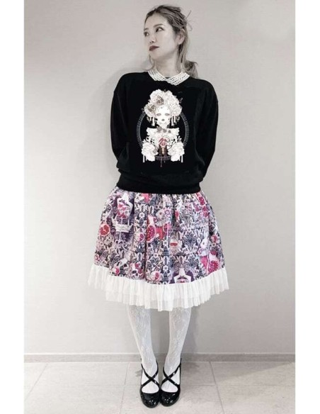 私が愛したザクロ Pomegranate Rouge Ligne Sweater - Yoh's Monochrome World