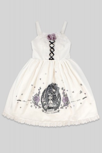 Yoh's Monochrome World x Madame Chocolat - Vestido JSK Yasasii Yume Blanco x Lavanda 2