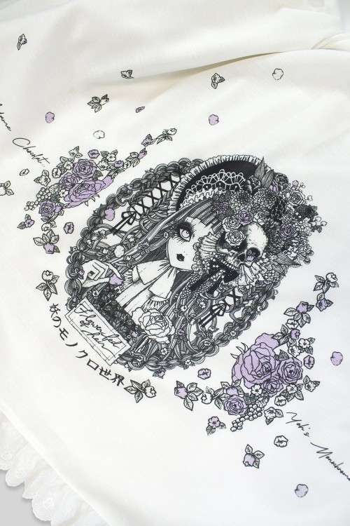 Yoh's Monochrome World x Madame Chocolat - JSK Dress Yasasii Yume White x Lavender