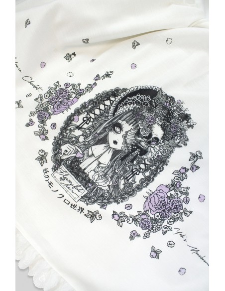 Yoh's Monochrome World x Madame Chocolat - JSK Dress Yasasii Yume White x Lavender