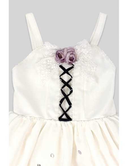 Yoh's Monochrome World x Madame Chocolat - JSK Dress Yasasii Yume White x Lavender