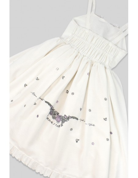 Yoh's Monochrome World x Madame Chocolat - JSK Dress Yasasii Yume White x Lavender