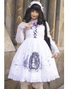 Yoh's Monochrome World x Madame Chocolat - JSK Dress Yasasii Yume White x Lavender