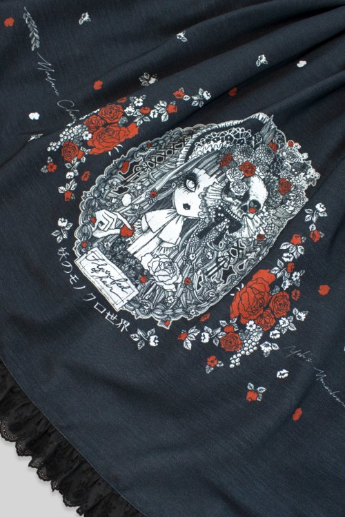 Yoh's Monochrome World x Madame Chocolat - Vestido JSK Yasasii Yume Negro x Rojo
