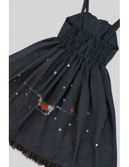 Yoh's Monochrome World x Madame Chocolat - Vestido JSK Yasasii Yume Negro x Rojo