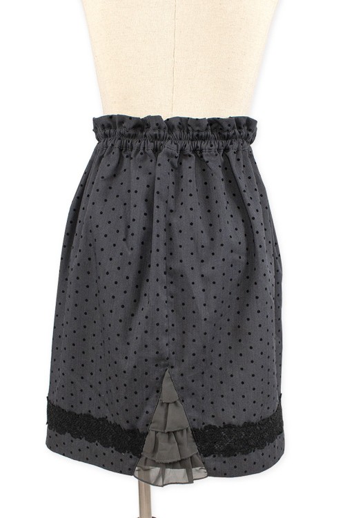 [Second hand] Velvet Polka Dot Pencil Skirt in Grey - Axes Femme