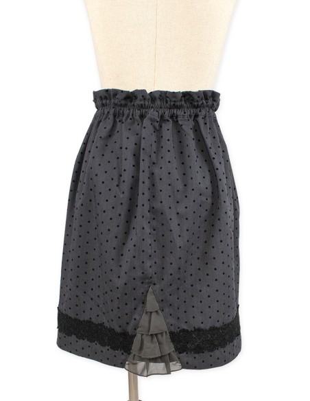 [2a mano] Falda de Tubo Velvet Polka Dot en Gris - Axes Femme